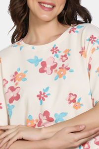 Zivame Knit Cotton Loungewear Top - Butter Cream — thumbnail 7